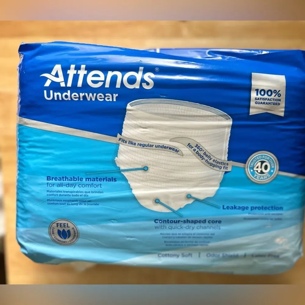 Attends Disposable Underwear Medium Moderate 20 Ct New